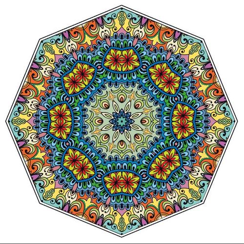Colorful Mandala geometric round ornament vector