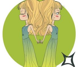 Constellation girl cartoon virgo vector