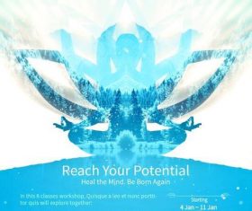 Creative yoga flyer psd template