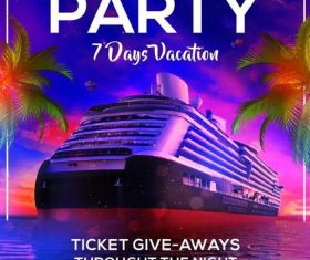 Cruise vacation travel flyer psd template