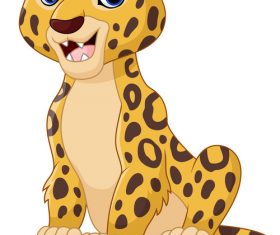 Cute cartoon leopard vector
