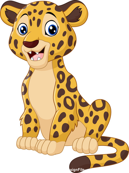 Cute cartoon leopard vector free download