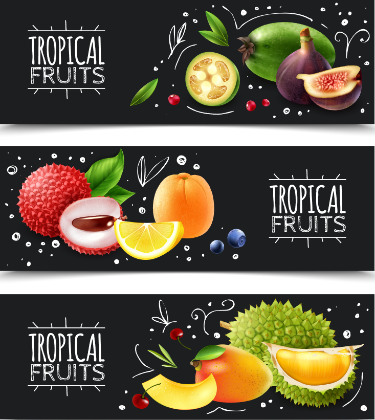 Summer fruit sale promotion banner vectors