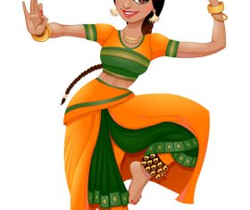 Dancing indian cartoon character vectors