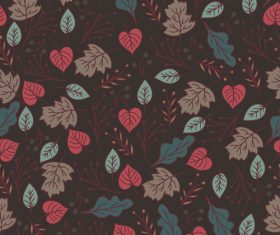 Dark Flowers and Leaves background pattern vector