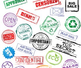 Different design style stamps vectors