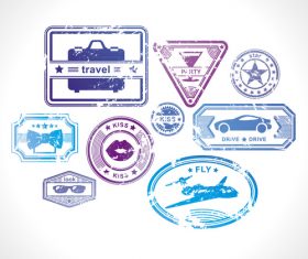 Different life style stamps vectors