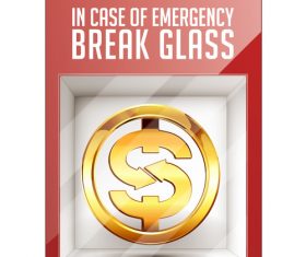 Dollar sign in the glass box vector
