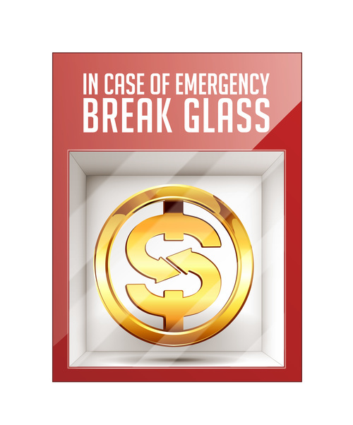 Dollar sign in the glass box vector
