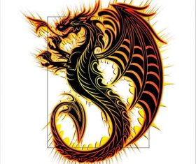 Dragon Tattoo silhouette vector