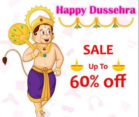Dussehra merchandise discount cover vectors