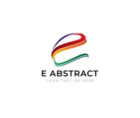 E Abstract logo creative design vector