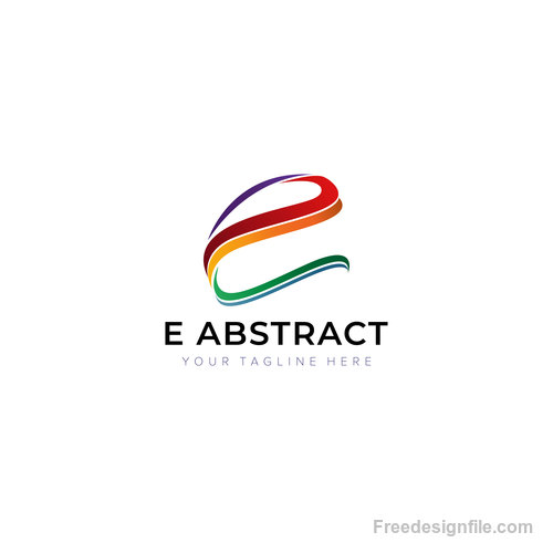 E Abstract logo creative design vector