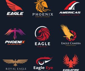 Eagle logo collection vector