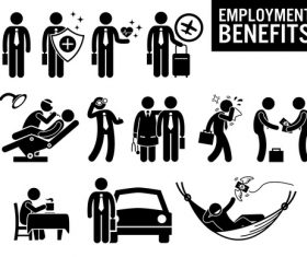 Employment benefits icon vector