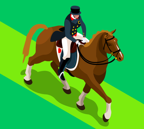 Equestrian dressage vector