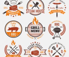 Exquisite BBQ label vector