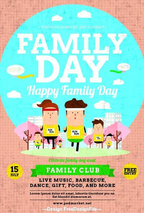Family day flyer psd template