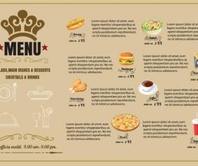 Fast Foods menu vector