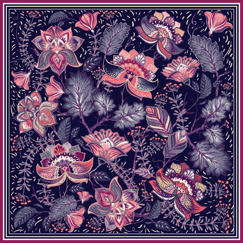 Floral seamless pattern vectors 03