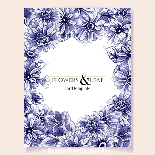 Flower leaf card template vector 02