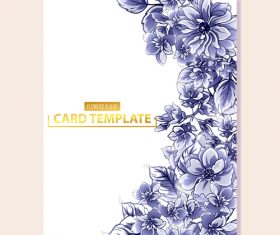 Flower leaf card template vector 04