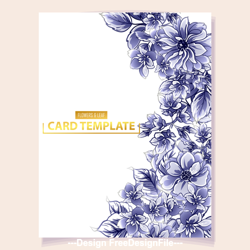 Flower leaf card template vector 04