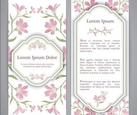 Flower pattern banner vector 04