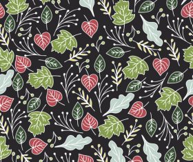 Flowers and Leaves background pattern vector