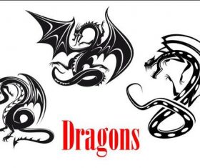 Flying dragon silhouette vector