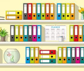 Folder on shelves illustration vectors