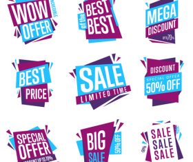 Folding sales label vector