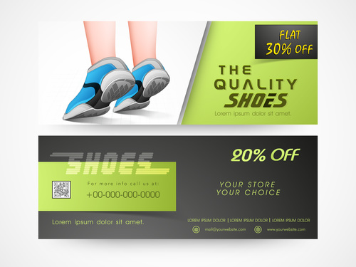 Footwear discount sale banner vector