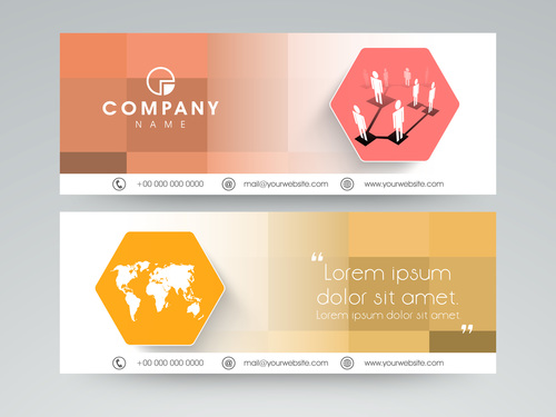 Four shades of website Header and Banner vector
