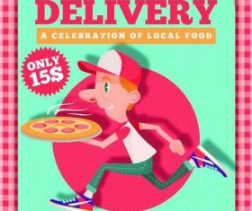 Funny pizza delivery flyer psd template
