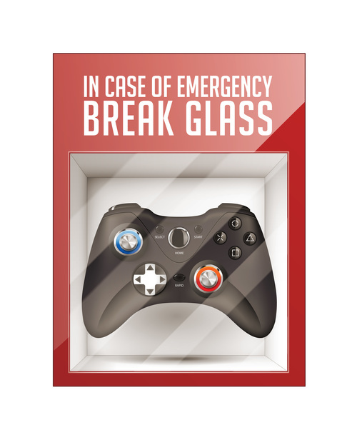 Game handle inside the glass box vector