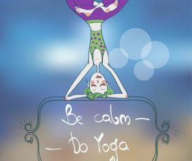 Girl doing high difficulty yoga vector