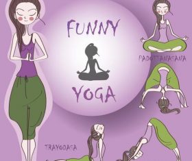 Girl doing yoga cartoon vector