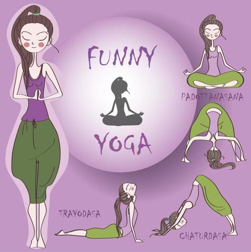 Girl doing yoga cartoon vector