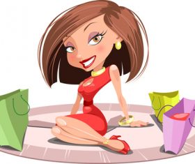 Girl shopping cartoon vectors