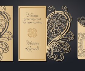 Gold stamping pattern greeting card vectors