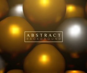 Golden 3D bright color geometrical spheres backgrounds vectors