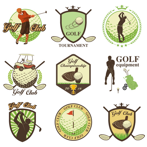 Golf sport label vector