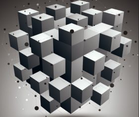 Gray abstract 3d graphic vector