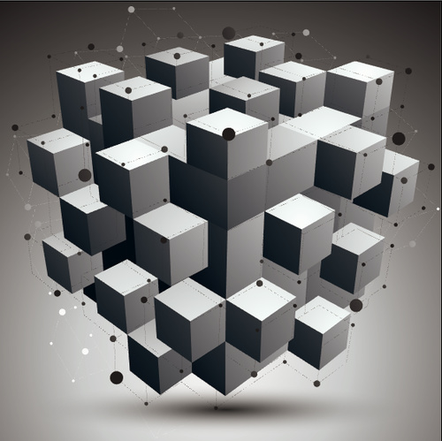 Gray abstract 3d graphic vector