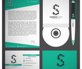 Green style corporate identity template vector