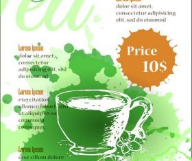 Green tea cover vectors