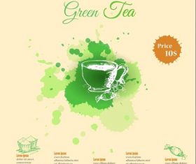 Green tea menu vectors