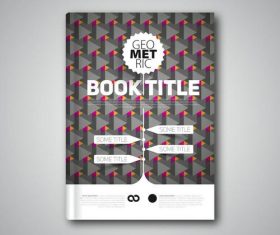 Grey geometric book cover vectors