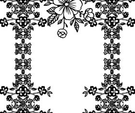 Hand drawn flower with ornaments decor vector